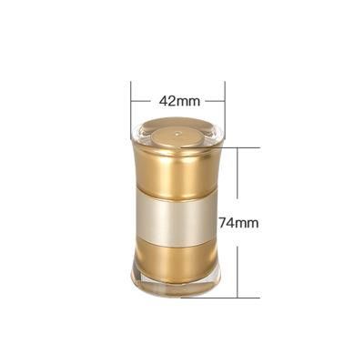 10g*2 Latest Design Luxury Two Empty Gold Plastic Cream Jar for Day Cream Night Cream