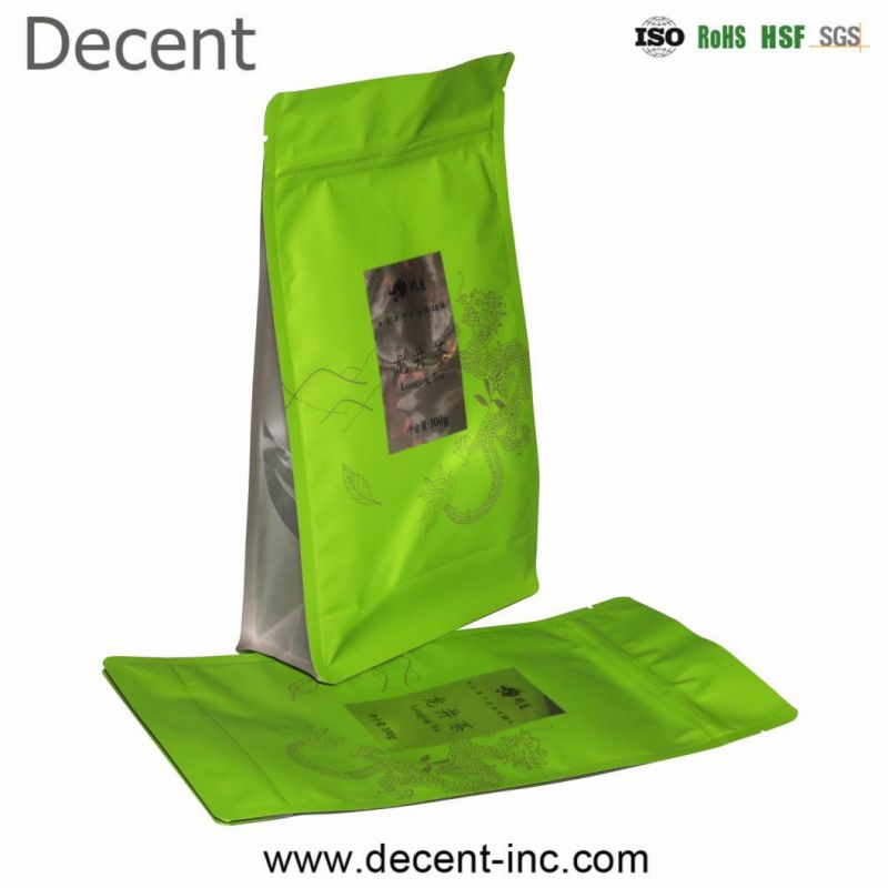 Decent Smell Proof Tea Packaging Bags Eco- Friendly Matt Aluminum Foil Stand up Ziplock Doy Pack Bag for Protein Juice Powder Coffee