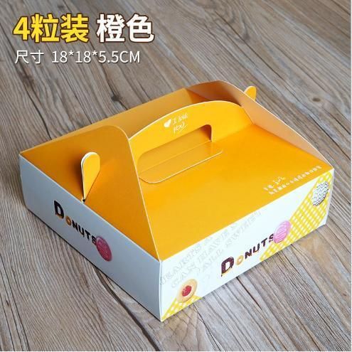 Wholesale Customized Color Printing 4 PCS 6 PCS Donut Paper Package Print Egg Tart Pastry Cake Packing Custom Printed Donut Cardboard Boxes Baking Packaging