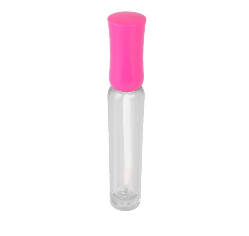 Slim 5ml Lip Gloss Pink Tube Clear Plastic Custom Lip Gloss Packaging Pink Custom Pink Lip Gloss Tubes