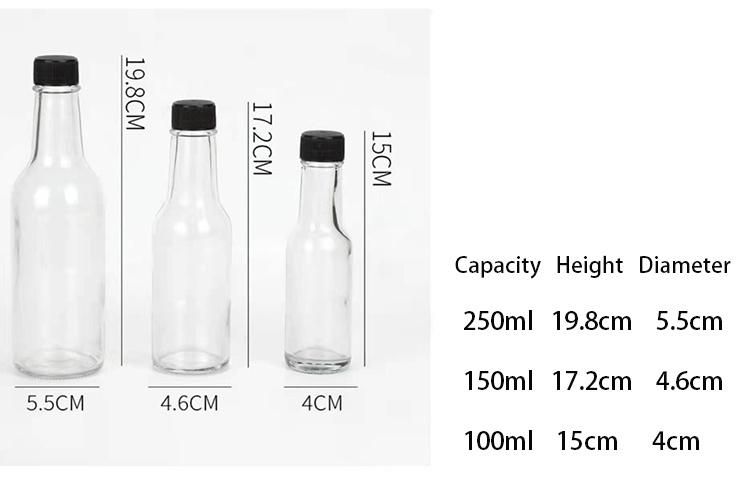 5oz 10oz Empty Hot Sauce Woozy Bottles with Shrink Caps