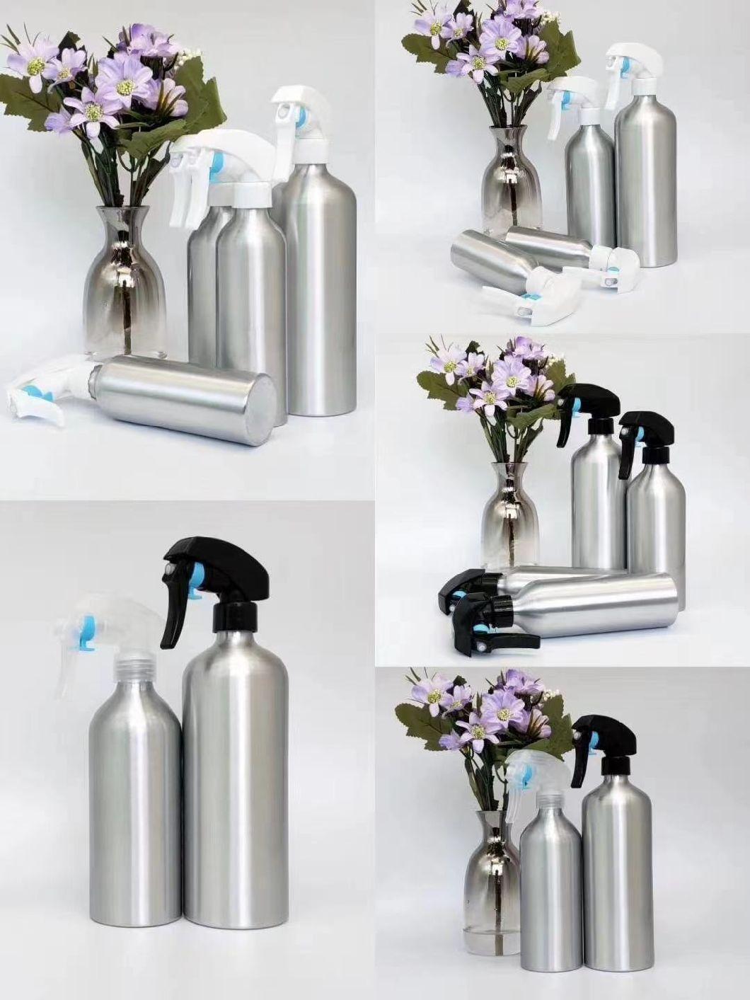 Refillable Empty Metal Black Aluminum Bottle with Plastic Pump Dispenser Lotion Sprayer