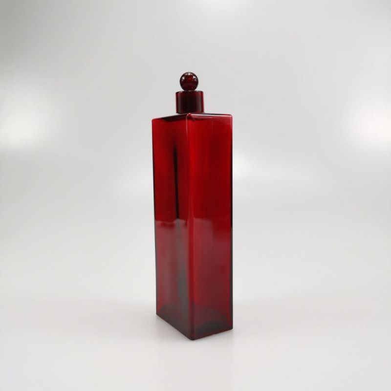 150ml Square Red PETG Cosmetic Perfume Bottle Toner Bottle Essence Bottle Serum Bottle Moisturizer Bottle with Pump