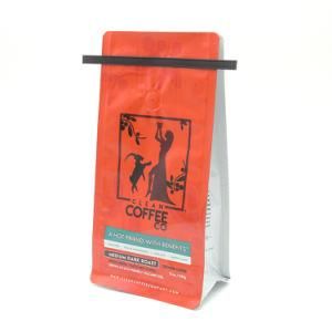 Flat Bottom Plastic Bag for Coffee Packaging with Valve