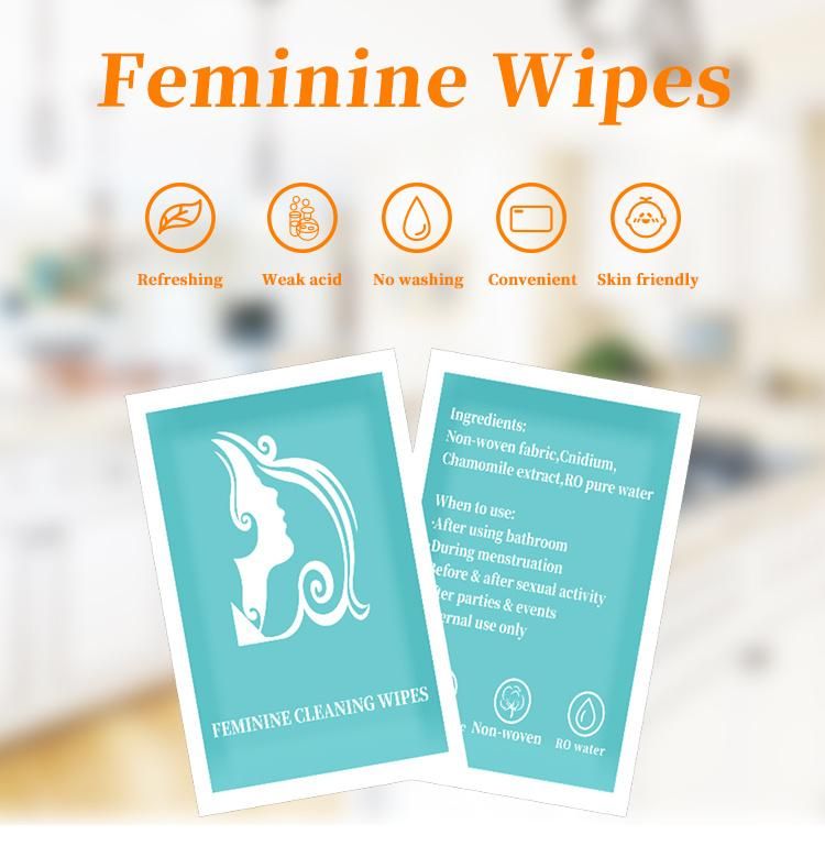 100% Biodegradable with Health and Safety Lady Care Feminine Wipe