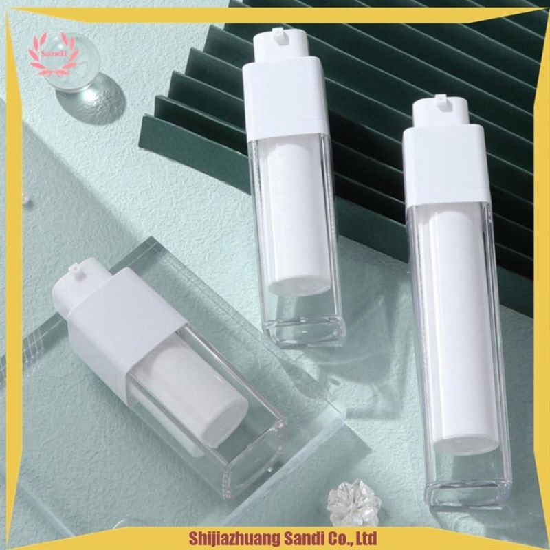 Cosmetic Packaging Customized Color 15ml 30ml 50ml Free Sample Airless Pump Bottle with Twist Lock