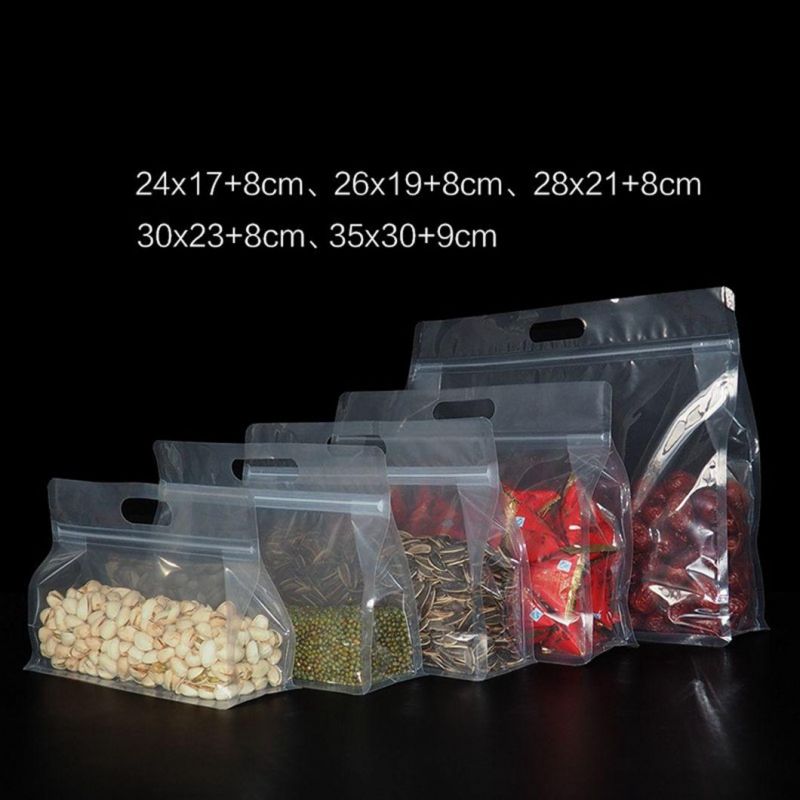 Clear Quad Seal Stand up Zipper Food Packaging Bag