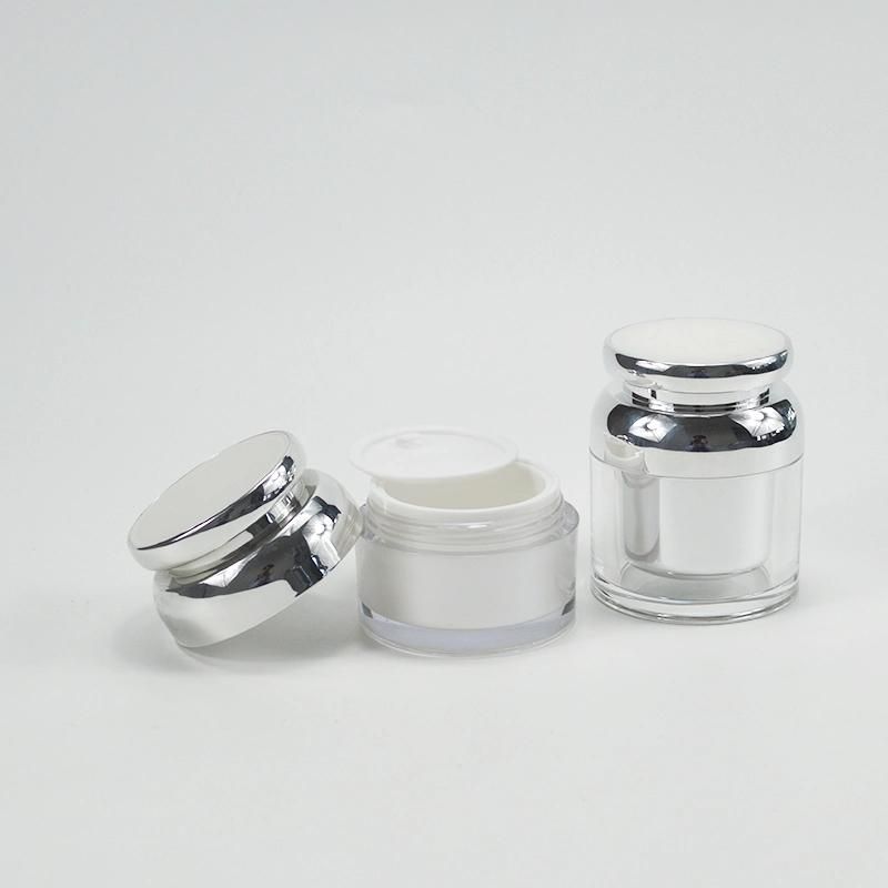 Warehouse Acrylic Cream Jar 30g 50g Plastic Silver Eye Face Cream