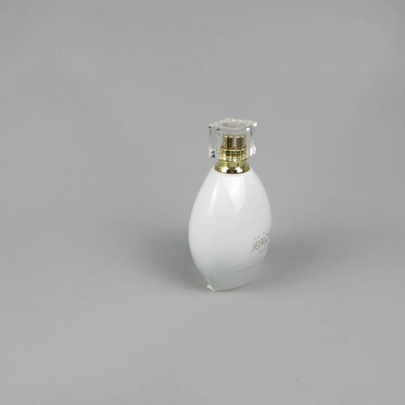 Crimp Glass Perfume Bottles 30ml 50ml 100ml with White Colored