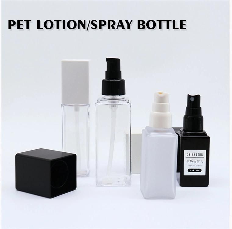 75ml 120ml Pet Heavy Wall Square Bottle Empty Toner Spray Bottles