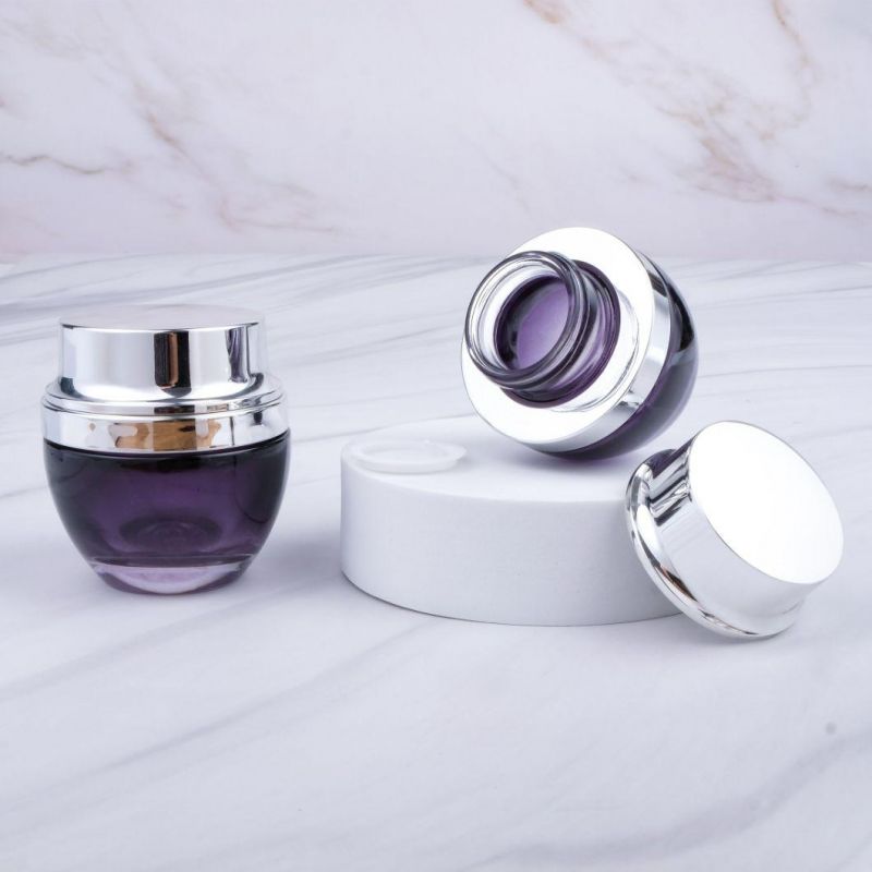 20g 30g 50g 20ml 30ml 50ml 120ml Fast Shipping Purple Black Glass Cosmetic Jars Luxury Skincare Packaging Set