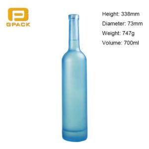 Popular Frosted Glass Bottle Whisky Vodka Juice Liquor Alcohol Spirit Rum Bottle with Color Coating Decal Decoration China Bottles Factory