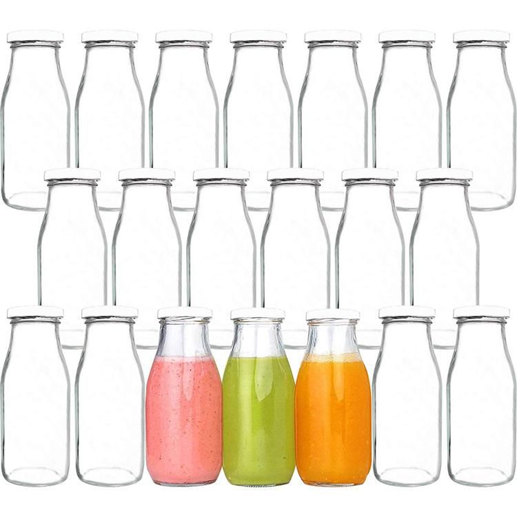 Custom Logo Round Empty 300ml 330ml Eco Friendly Recycled Glass Juice Milk Water Bottle