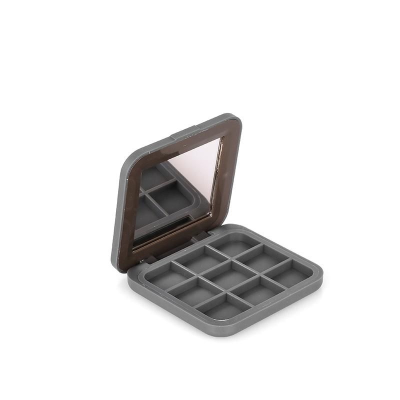 Popular Unique Custom Empty Makeup Packaging Plastic Square Single Eyeshadow Case with Mirror