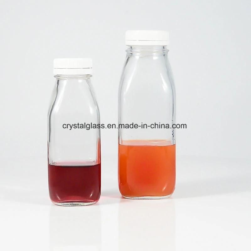 Wholesale Fashion Bulk Empty Carbonated Beverage Cold Pressing Juice Milk Tea Glass Bottles