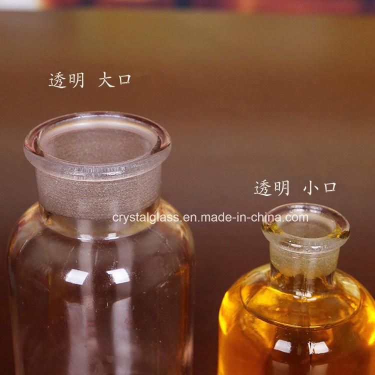 60ml 125ml 250ml 500ml Amber Reagent Glass Bottle with Stopper Lid