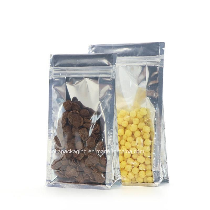 Food Safe Stand up Matte Mylar Bags Aluminum Foil Clear Pouch with Zipper Mylar Heat Seal 8 Oz Coffee Nuts Packaging Flat Bottom Bag