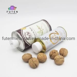 Wholesale Cmyk Printing Empty Walnut Oil Inner Gold Tin Can for Food Grade Packaging