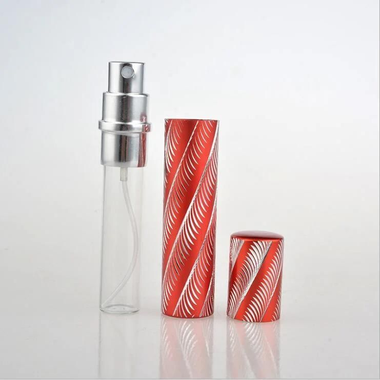 Travel Rechargeable Perfume Atomizer Metal Case Spray 10ml Aluminum Tank Nozzle Glass Perfume Bottle Rechargeable Spray Bot