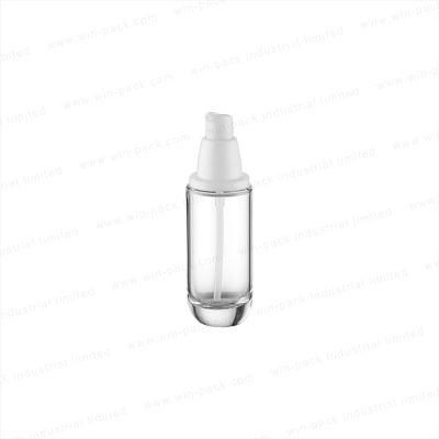 Empty Lotion Clear Glass Cosmetics Packaging Bottles with Golden Color Pump