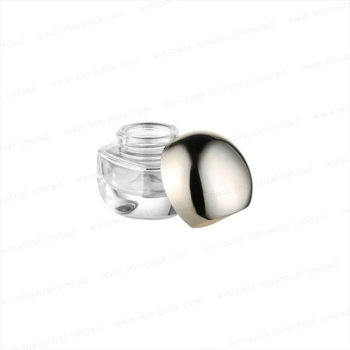 Custom Clear Cosmetic Face Cream Containers Jars with Golden Cap 50g