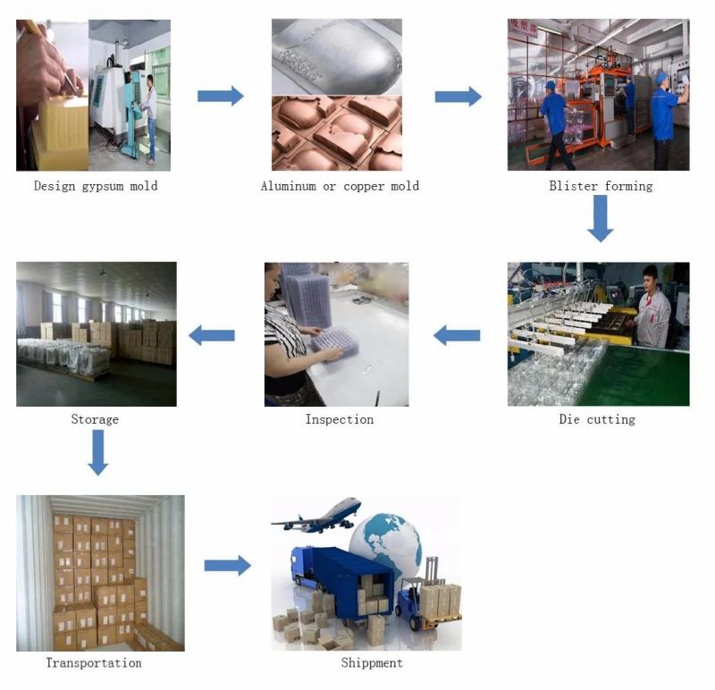 PS Flocking Plastic Tray Packing