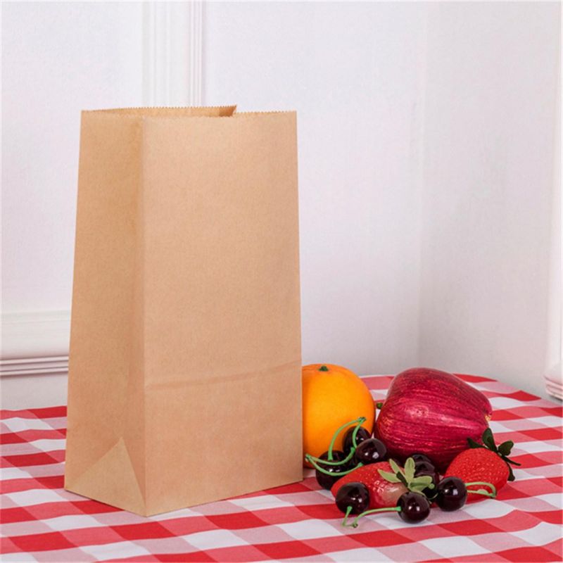 Brown Kraft Flat Bottom Paper Bag for Food Sos Snacks