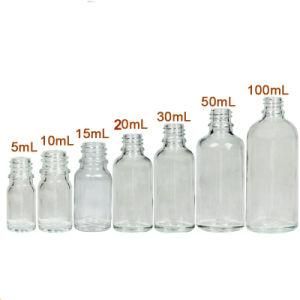 5ml, 10ml, 15ml, 20ml, 30ml, 50ml, 100ml Clear Glass Vials Bottle with Tamper Evident Cap