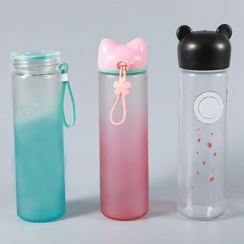 High Quality Cylinder Shape Glass Drinking Water Bottle