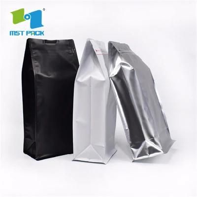 Eco-Friendly Flat Bottom Pouch Tea Coffee Bean Package Bag with Tin Tie