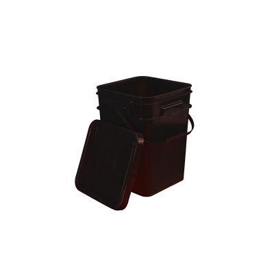 5L Plastic Square Packing Bucket in Black Color