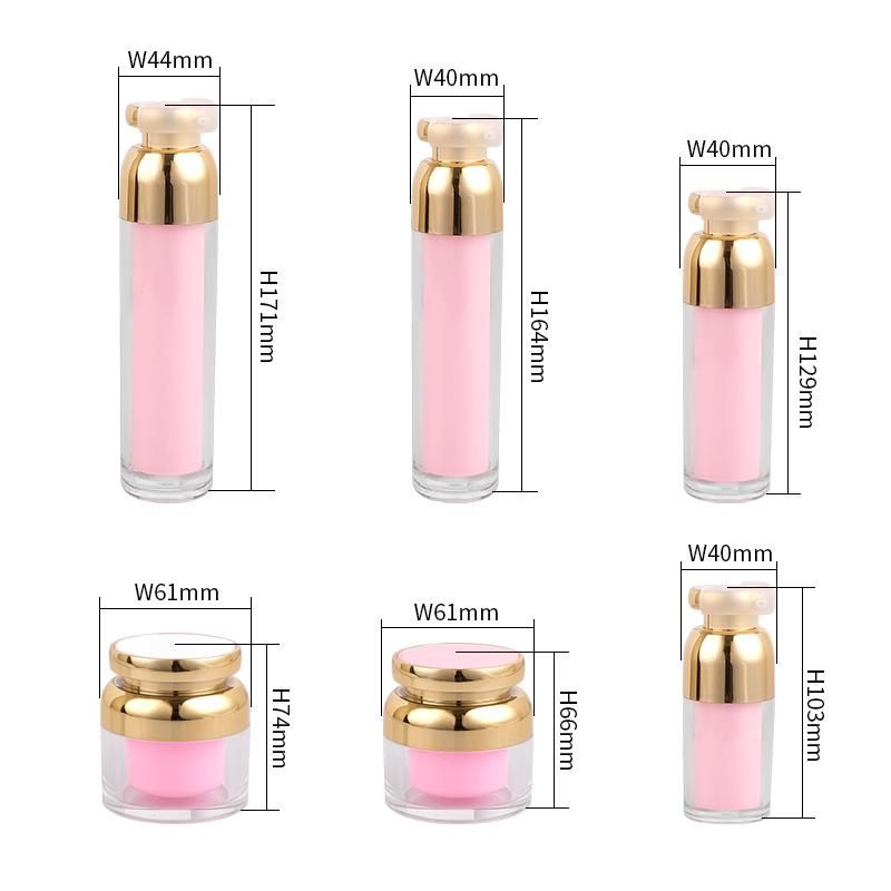 in Stock Pink Empty Plastic Cosmetic Jar 15ml 30ml 50ml 100ml Cosmetics Bottles and Jars Set