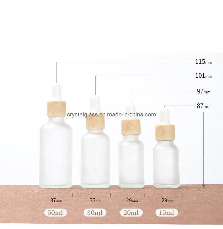 15ml 20ml Serum Bottle with Wooden Caps and White Dropper