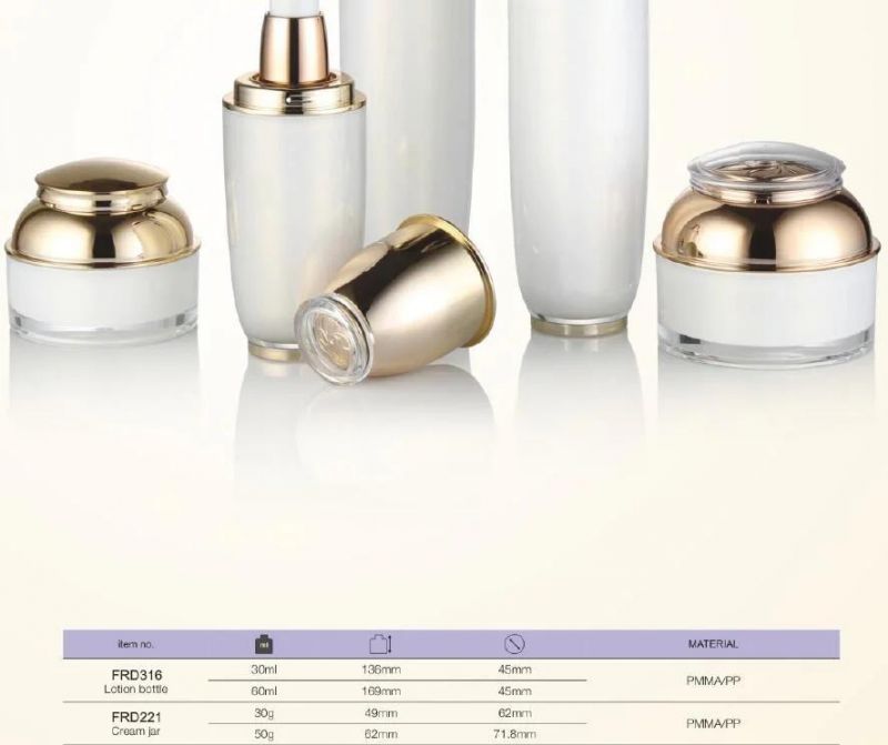 30g 50g New Design Patent UV Coating Glorry Cosmetic Cream Acrylic Jar for Travel Use