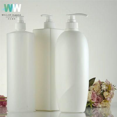 1000ml PE Plastic Cosmetic Shampoo Oval-Shaped Bottle for Emulsion