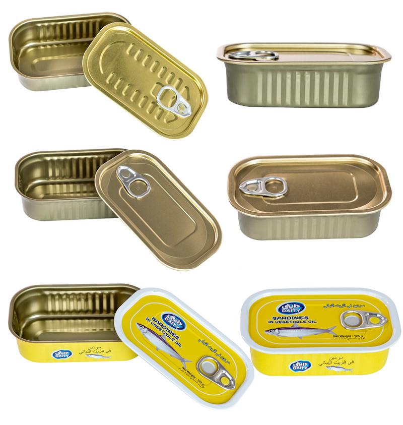 2-Piece Food Grade Square Shape Empty Tinplate Can for Sardine Food Packaging