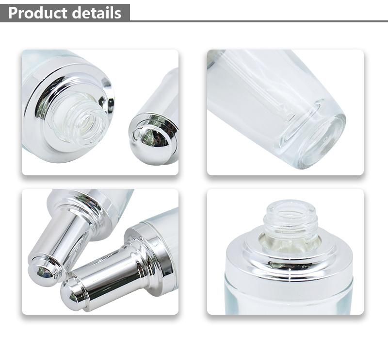 Hot Selling Unique 30ml 60ml Silver Glass Dropper Bottle