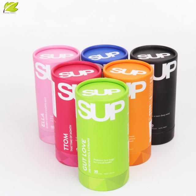 Four Colors Recycled Round Container Paper Tube for Capsule