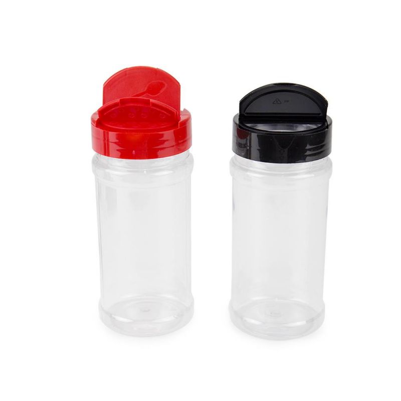 2022 Newest Pet Empty Plastic Seasoning Bottles Spice Shaker Powder Containers Pepper Salt Jar with Flapper Cap