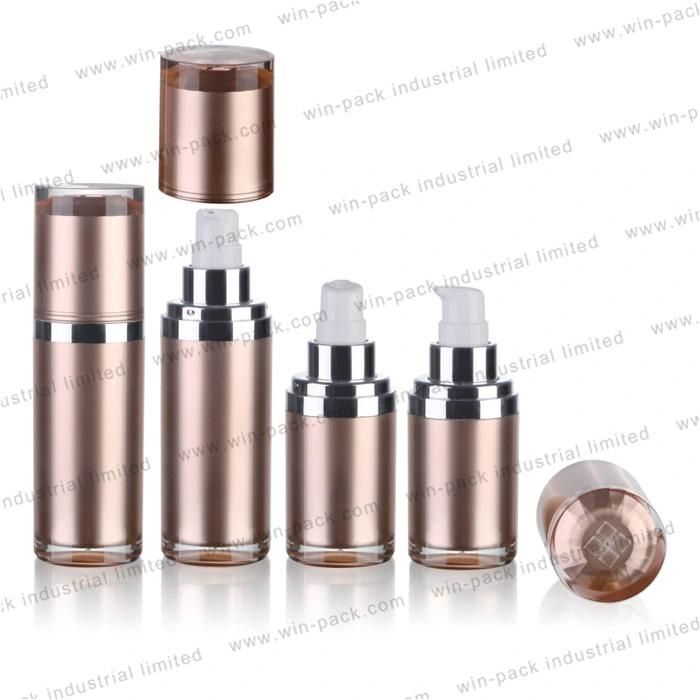 New Design Rose Gold Cheap Acrylic Airless Cream Bottle 15ml 30ml