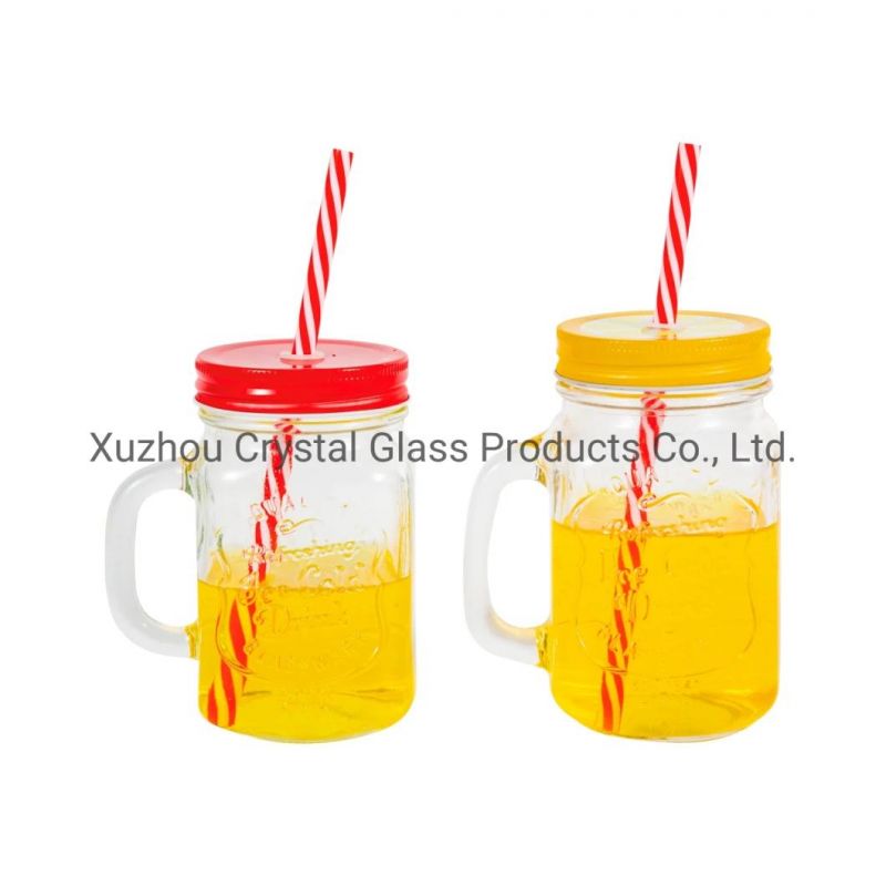 350ml 480ml Beer Mug Beverage Cup Beer Glass Mason Jar with Handle