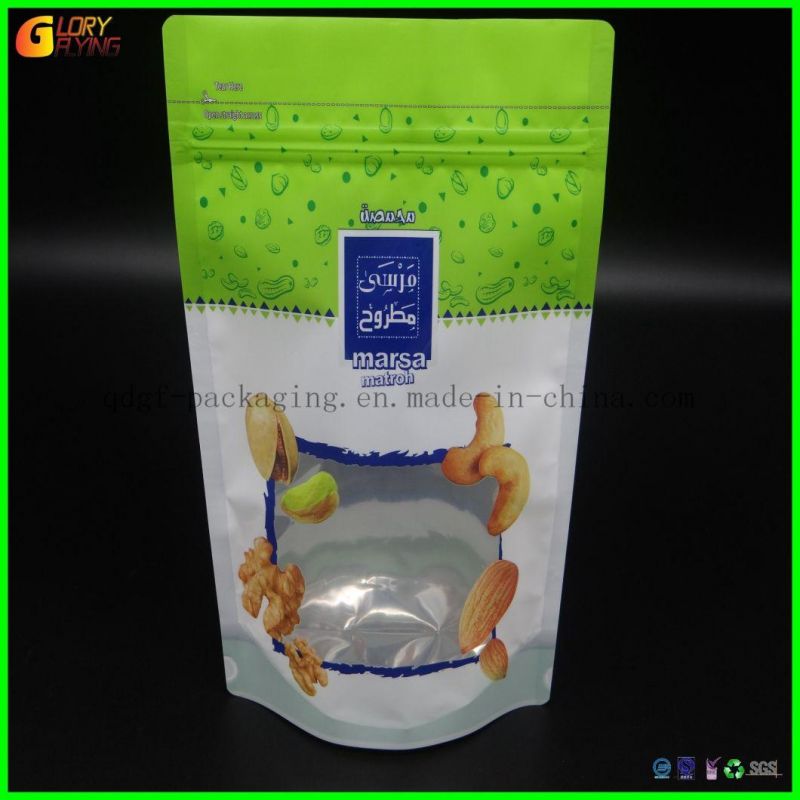 Nut Plastic Zipper Bag, Transparent Window Plastic Bag