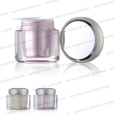 China Supplier Empty Pink Cosmetic Acrylic Jar for Cosmetic Packaging 50g