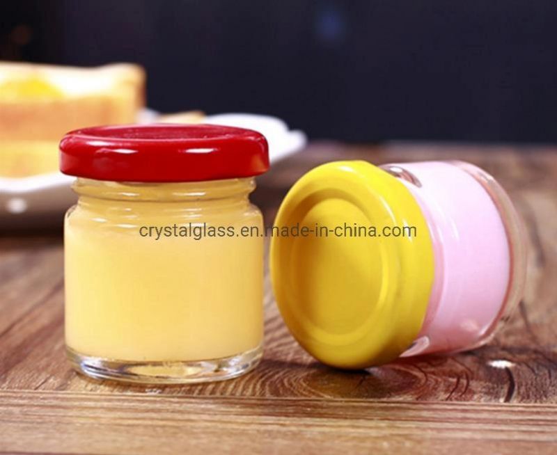 25ml Round Shaped Glass Container Mini Size Glass Honey Bird Nest Jam Jelly Packaging Jar