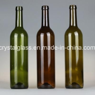 750ml Wine Glass Bottle with Cork and Capsule