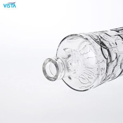 750ml B Vodka Bottle High Flint Glass Bottle with Decal with Cork Cap