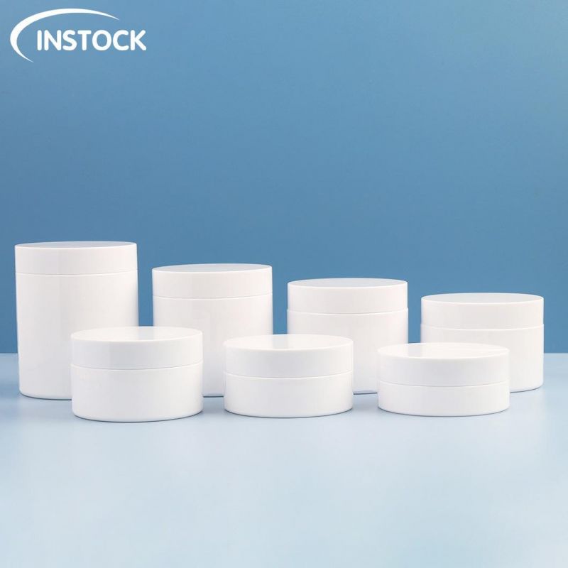 Customed White Pet 50/80/100/120/150/200/250ml Empty Cosmetic Plastic Containers Eye Face Cream Jars Skincare Cosmetic Packaging Portable Body Cosmetic Jars