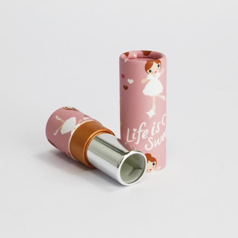 Pink Red Lipstick Small Fsc Paper Packaging Tube