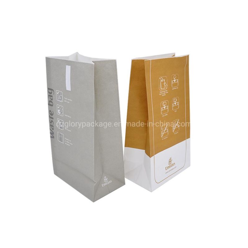 OEM Mini Disposable Custom Print Paper Airsickness Airplane Vomit Bag