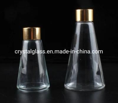 Glass Bottles Perfume Bottle Clear Glass Aroma Diffuser Empty Bottles Scrub Cone Containers for Essential Oils
